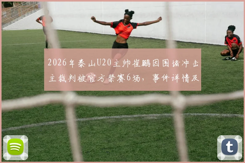2026年泰山U20主帅崔鹏因围堵冲击主裁判被官方禁赛6场,事件详情及处罚分析